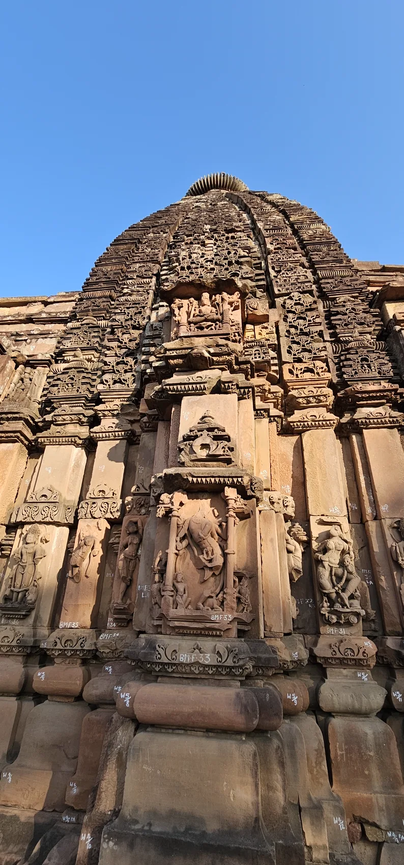 A detailed relief on the Bajramath temple