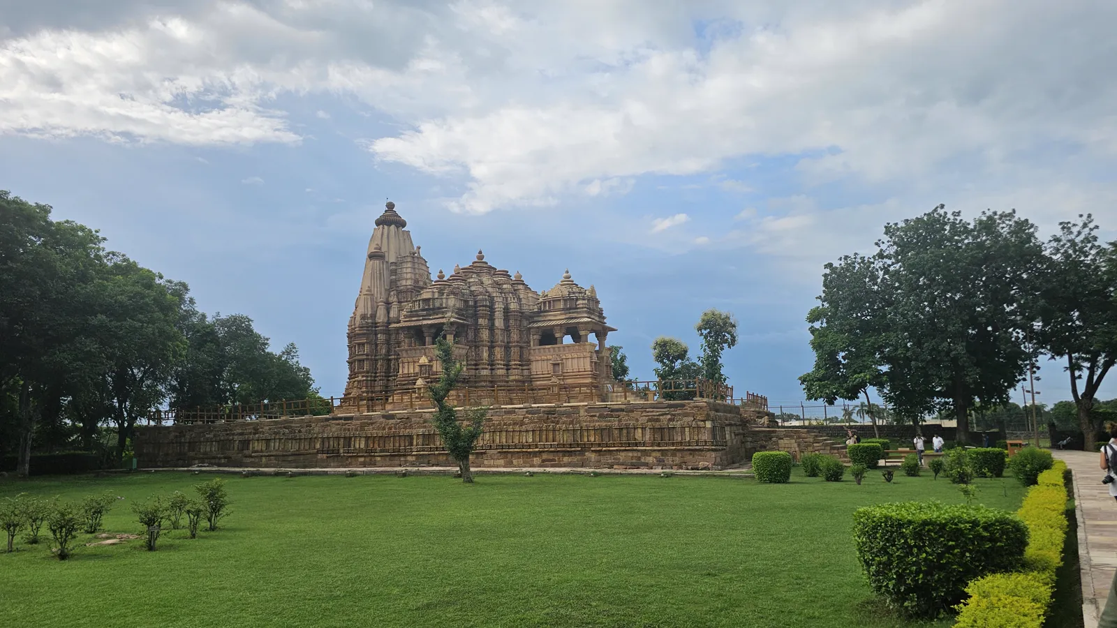 Kandariya Mahadeva temple seen from the green lawns of the Western Group
