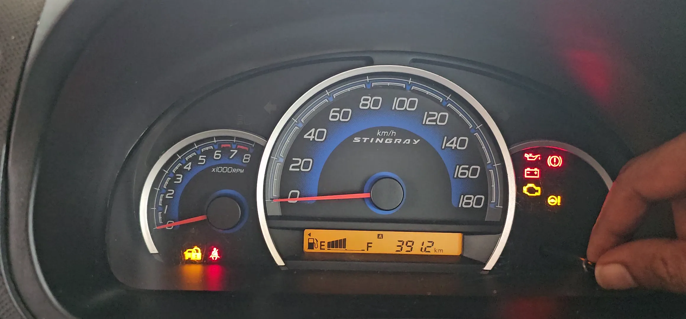 Trip meter reading 391.2 km on arrival at Khajuraho at 16:59