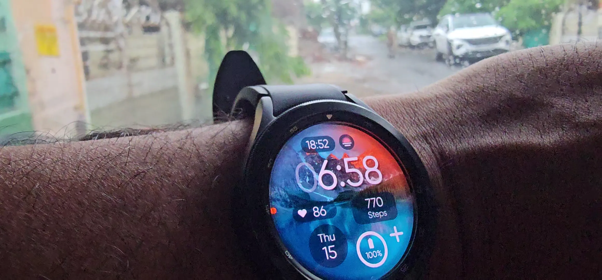 Trip meter reading 0.0 km at 06:58 on the morning of departure