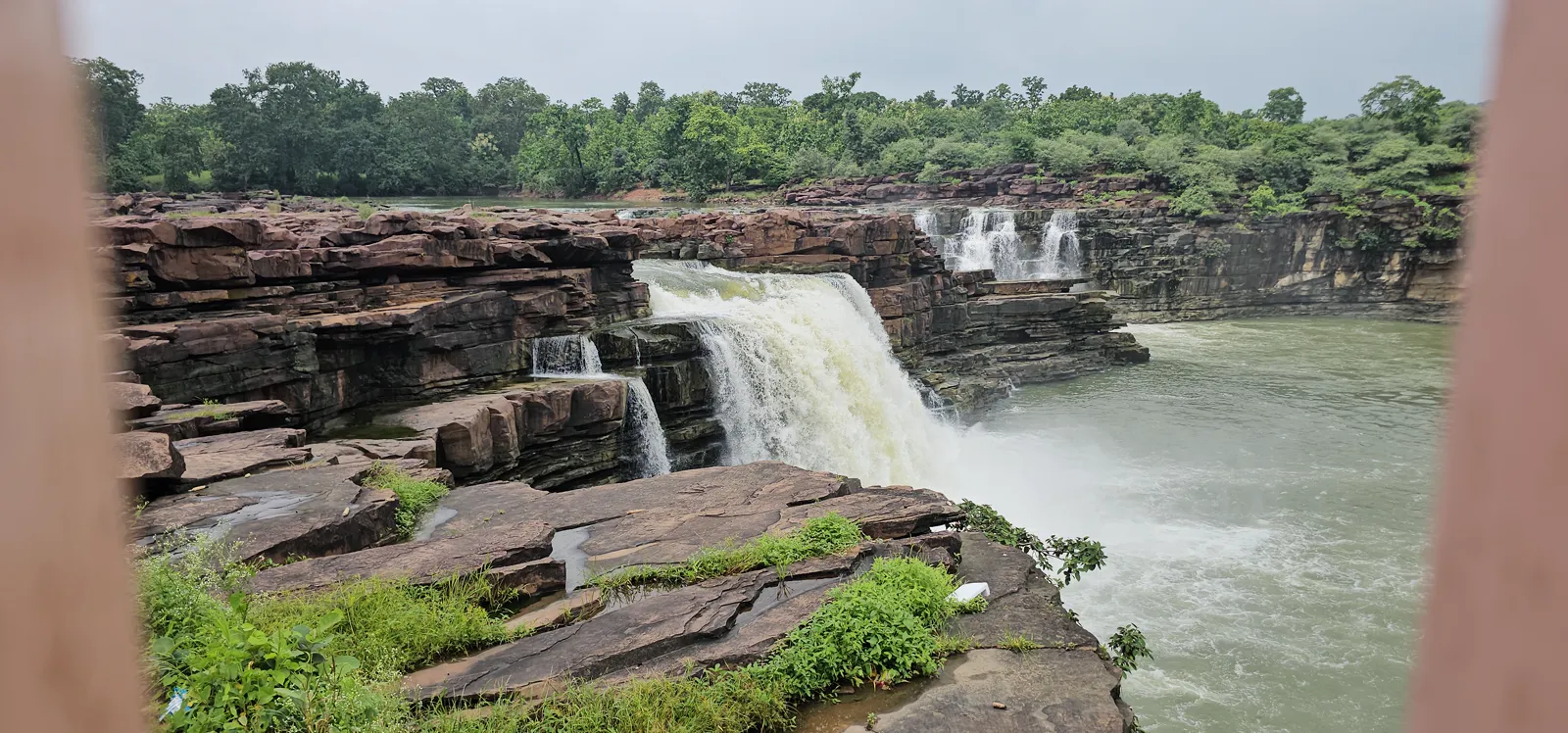 Rahatgarh (Bhalkund) waterfall on the Bina river in full monsoon flow near Sagar