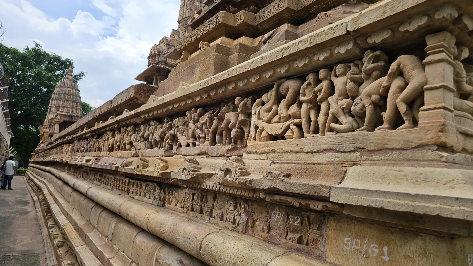 The open pavilion housing the monolithic Varaha boar shrine at Khajuraho