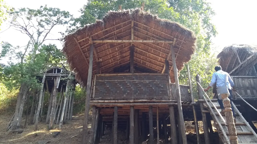 A traditional tree house exhibit at IGRMS