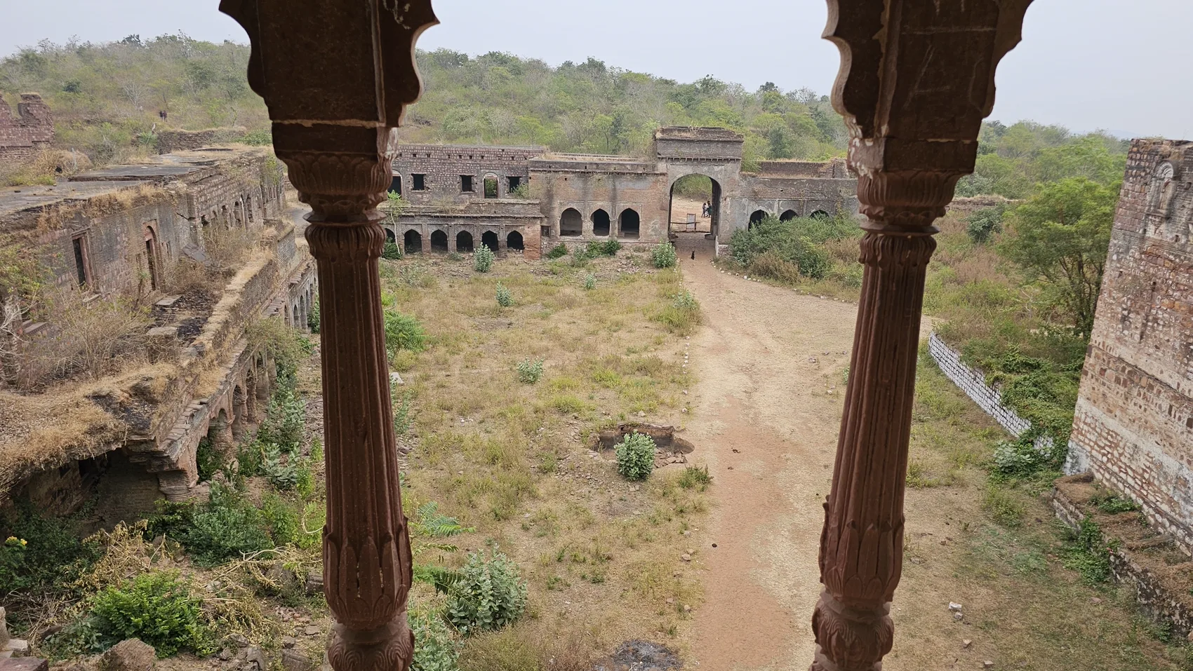 Another long arched hall in the ruined palace