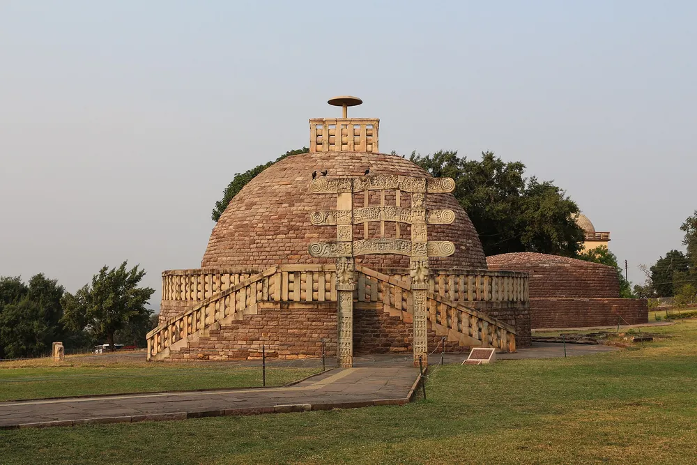 Stupa 3 at Sanchi with its carved gateway
